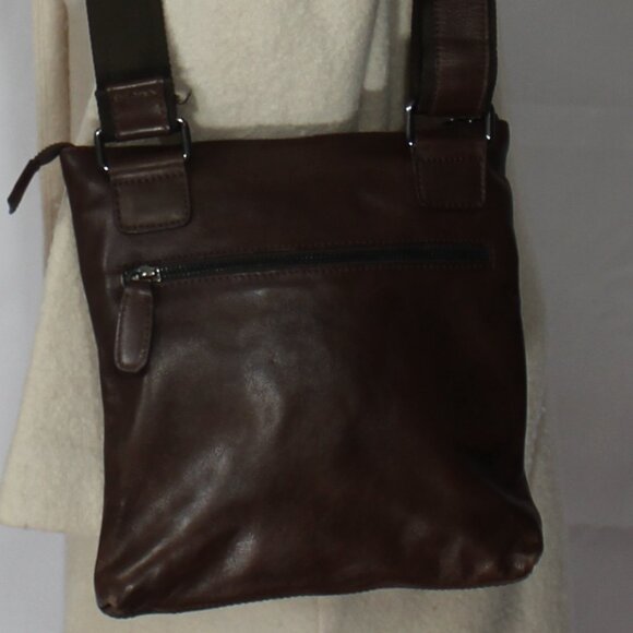 Pikolinos brown MNA 161  leather cotton lining  shoulder bag 10"x10.5" unisex - Picture 9 of 9
